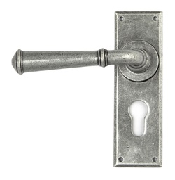 [45128] Pewter Regency Lever Euro Lock Set - 45128