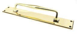 [45374] Aged Brass 425mm Art Deco Pull Handle on Backplate - 45374