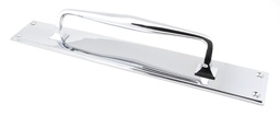 [45375] Polished Chrome 425mm Art Deco Pull Handle on Backplate - 45375