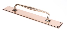 [45378] Polished Bronze 425mm Art Deco Pull Handle on Backplate - 45378