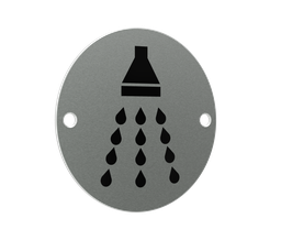 [E5004.700] Shower Symbol - 76mm diameter - Satin Stainless Steel