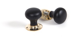 [83563] Ebony and PB Bun Mortice/Rim Knob Set - 83563