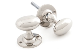 [83629] Polished Nickel Oval Mortice/Rim Knob Set - 83629
