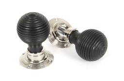 [83634] Ebony and PN Beehive Mortice/Rim Knob Set - 83634