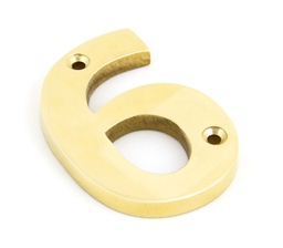 [83716] Polished Brass Numeral 6 - 83716