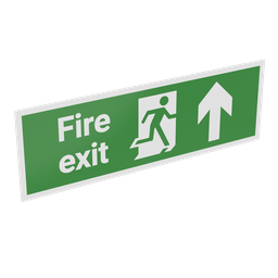 [E6001.470] Fire Exit Running Man Arrow Up Sign