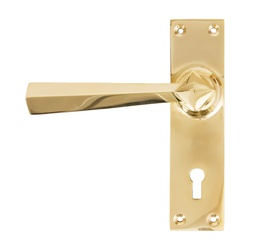 [83829] Polished Brass Straight Lever Lock Set - 83829