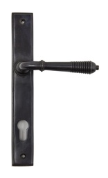 [83952] Aged Bronze Reeded Slimline Lever Espag. Lock Set - 83952