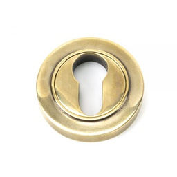 [45707] Aged Brass Round Euro Escutcheon (Plain) - 45707