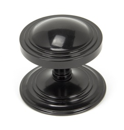 [90070] Black Art Deco Centre Door Knob - 90070
