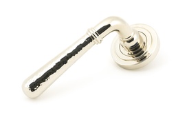 [46078] Polished Nickel Hammered Newbury Lever on Rose Set (Art Deco) - 46078