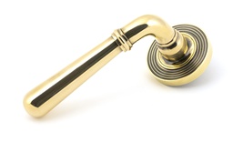[45757] Aged Brass Newbury Lever on Rose Set (Beehive) - 45757