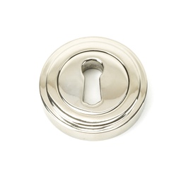 [45692] Polished Nickel Round Escutcheon (Art Deco) - 45692