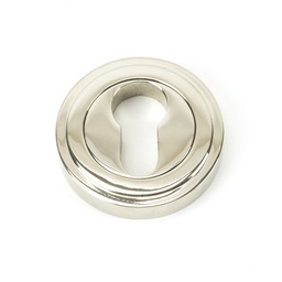 [45716] Polished Nickel Round Euro Escutcheon (Art Deco) - 45716