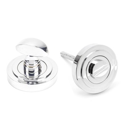 [45736] Polished Chrome Round Thumbturn Set (Art Deco) - 45736