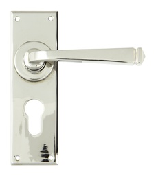 [90372] Polished Nickel Avon Lever Euro Lock Set - 90372
