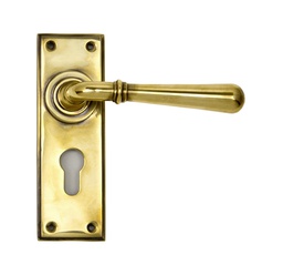 [91417] Aged Brass Newbury Lever Euro Lock Set - 91417