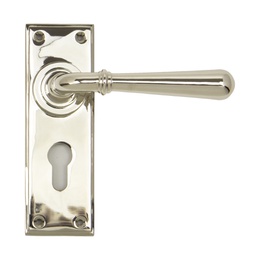 [91431] Polished Nickel Newbury Lever Euro Lock Set - 91431
