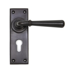 [91438] Aged Bronze Newbury Lever Euro Lock Set - 91438