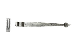 [91474] Pewter 24&quot; Hook &amp; Band Hinge - Cranked (pair) - 91474
