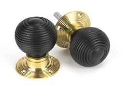 [91762] Ebony and PB Cottage Mortice/Rim Knob Set - Small - 91762