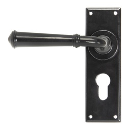 [92060] Black Regency Lever Euro Lock Set - 92060