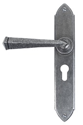 [33604/47] Pewter Gothic Lever Euro Lock Set - 33604/47