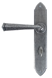[33604/B] Pewter Gothic Lever Bathroom Set - 33604/B