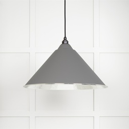 [45433BL] Hammered Nickel Hockley Pendant in Bluff - 45433BL