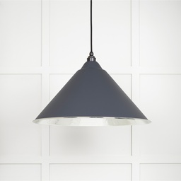 [45433SL] Hammered Nickel Hockley Pendant in Slate - 45433SL