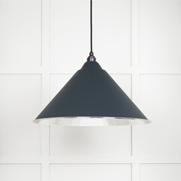 [45433SO] Hammered Nickel Hockley Pendant in Soot - 45433SO