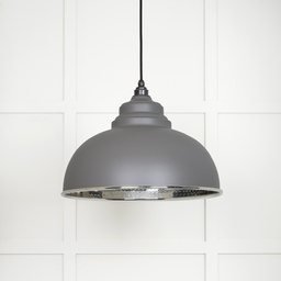 [45472BL] Hammered Nickel Harborne Pendant in Bluff - 45472BL