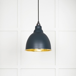 [49517SO] Hammered Brass Brindley Pendant in Soot - 49517SO