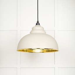 [49521TE] Hammered Brass Harborne Pendant in Teasel - 49521TE