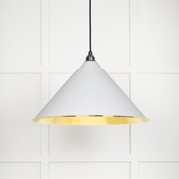 [49523F] Hammered Brass Hockley Pendant in Flock - 49523F