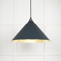 [49524SO] Smooth Brass Hockley Pendant in Soot - 49524SO
