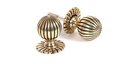 [39010] Aged Brass Flower Mortice/Rim Knob Set - 39010
