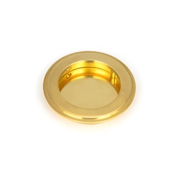 [47166] Polished Brass 75mm Art Deco Round Pull - 47166