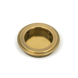 [48316] Aged Brass 60mm Art Deco Round Pull - 48316