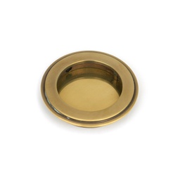 [48317] Aged Brass 75mm Art Deco Round Pull - 48317
