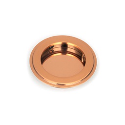 [50143] Polished Bronze 75mm Art Deco Round Pull - 50143