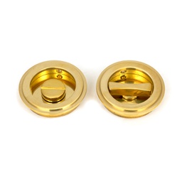 [47169] Polished Brass 60mm Art Deco Round Pull - Privacy Set - 47169