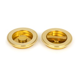 [47170] Polished Brass 75mm Art Deco Round Pull - Privacy Set - 47170