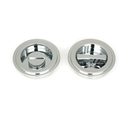 [47187] Polished Chrome 60mm Art Deco Round Pull - Privacy Set - 47187