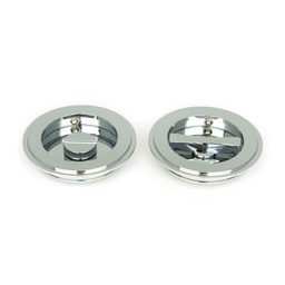 [47188] Polished Chrome 75mm Art Deco Round Pull - Privacy Set - 47188