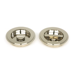 [50165] Polished Nickel 75mm Art Deco Round Pull - Privacy Set - 50165