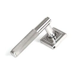 [50072] Polished Marine SS (316) Brompton Lever on Rose Set (Square) - Unsprung - 50072