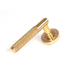 [50607] Polished Brass Brompton Lever on Rose Set (Art Deco) - 50607