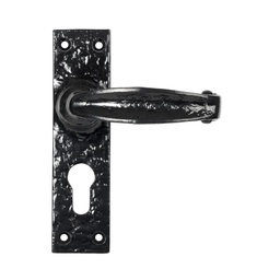 [46576] Black MF Lever Euro Lock Set - 46576