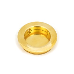 [47167] Polished Brass 60mm Plain Round Pull - 47167